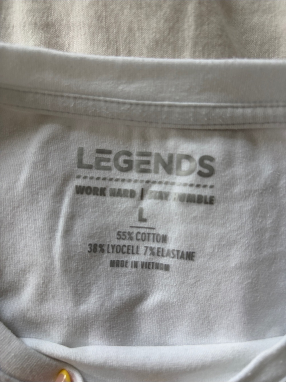 LEGENDS Men’s Aviation Tee Curved Hem LS - White - Picture 5 of 5